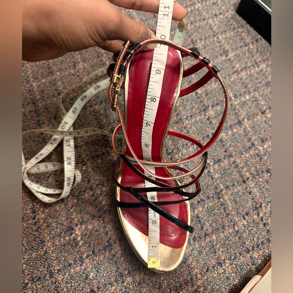 Cesare Paciotti Black and Gold Strappy Sandals - Picture 8 of 8